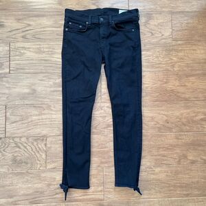 Rag & Bone Jeans Women's Size 29 Stevie Capri Coal Black Tie Ankle